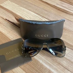 Gold/Tortoise Shell GG Logo Shield Sunglasses-2802/S